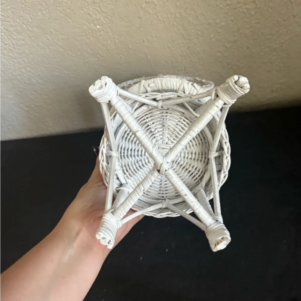 decorative wicker chair plant stand doll accessory miniature furniture